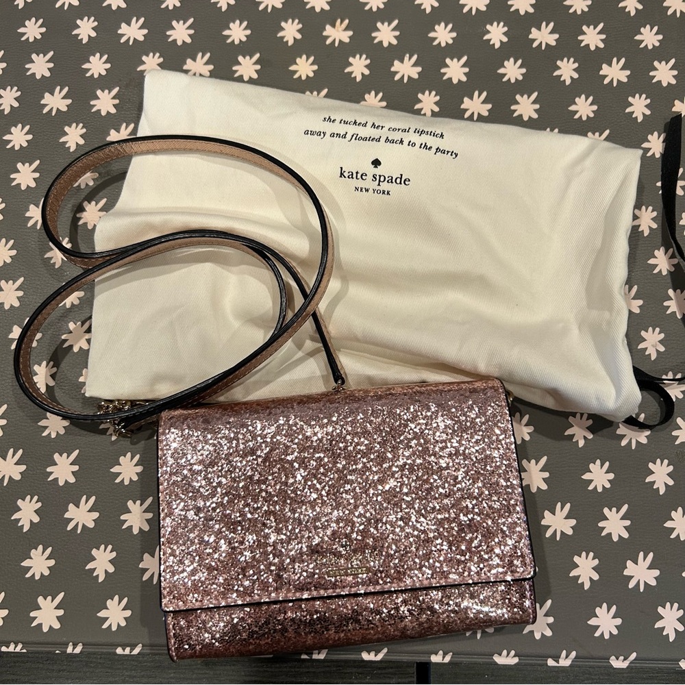 Kate Spade Rose Glitter Crossbody Bag